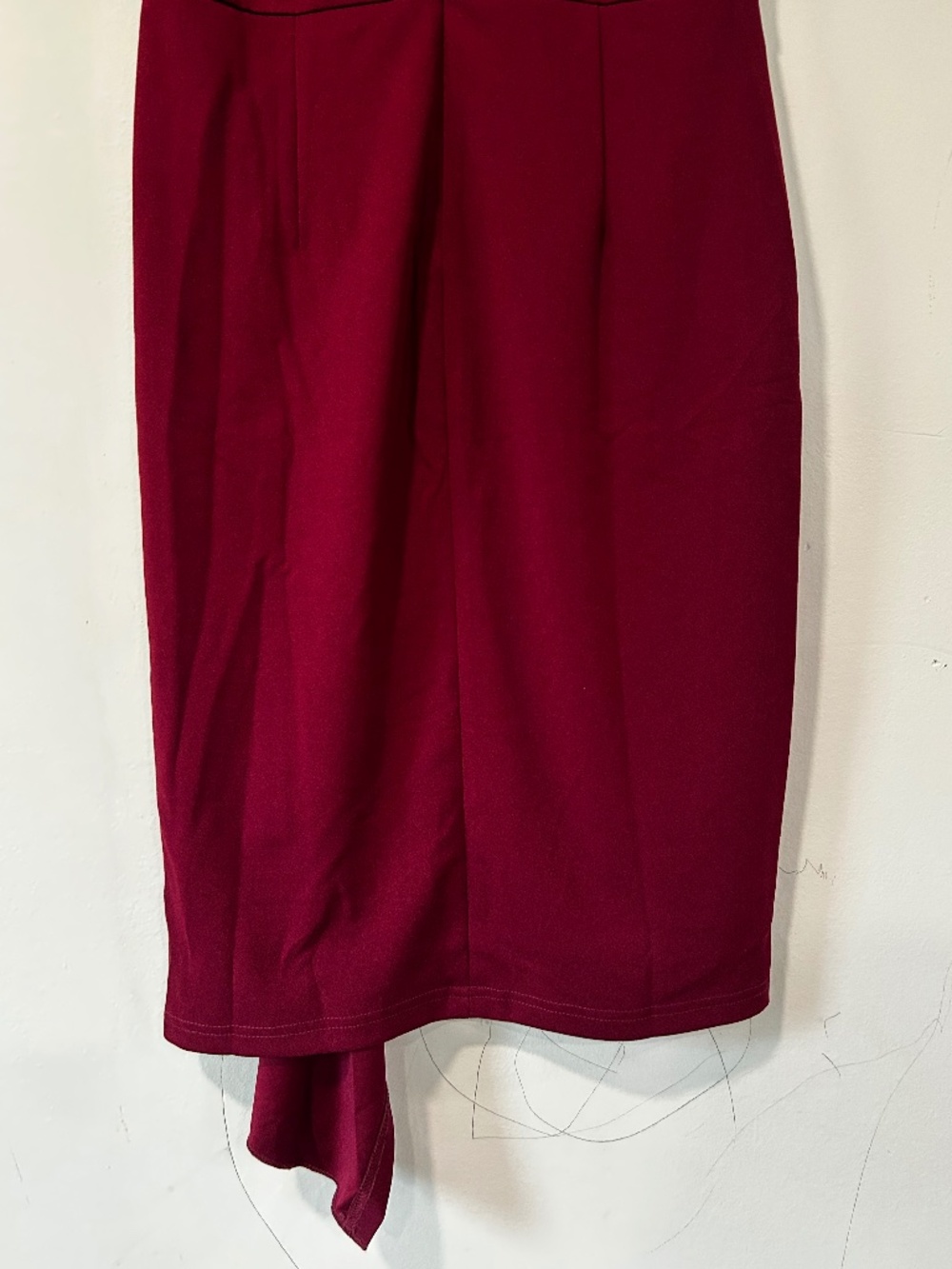 🍓NWT Wine V Neck Flutter Sleeve Formal Dress - Picture 2 of 15